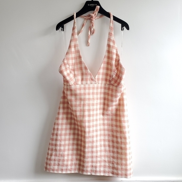 New Zara Gingham Check Halter Blogger Favorite Mini Dress NWT Size XS - Picture 10 of 17